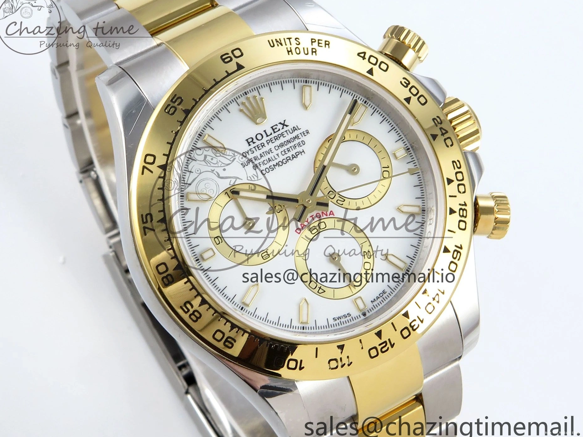 Good Copy Rolex Watches Best on Edition QF 721 V 1:1 Daytona AllSeason SH4131 YG SS Braclet White Dial 126503 1222